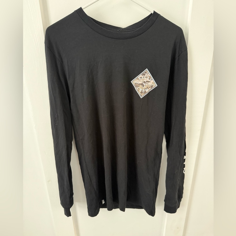 Salty Crew camo Black Long Sleeve Tee Casual Knit NWT men’s small